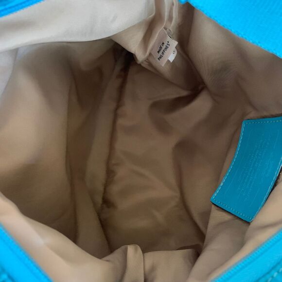 Coach Monogram Getaway File Bag Teal Nylon Crossbody - Picture 10 of 14